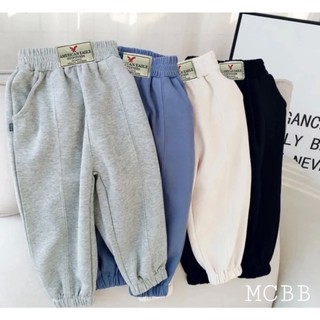 Mcbb - 24-49 kg quần jogger bé trai bé gái unisex trơn basic quần dài bé trai bé gái quần trẻ em quần dài cho bé trai bộ
