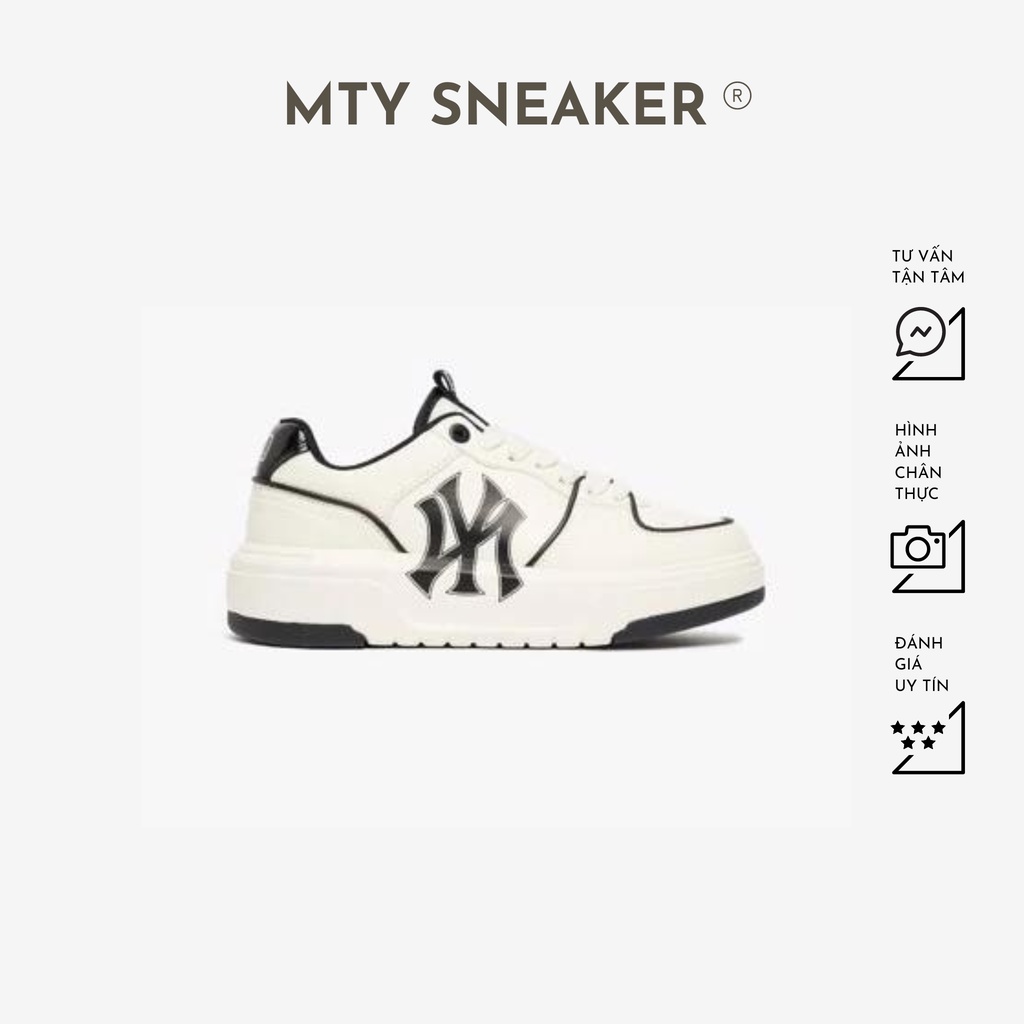Giày MLB Chunky Liner White Black New York Yankees, Sneaker MLB Đen Trắng S'Cấp full box, bill + pk