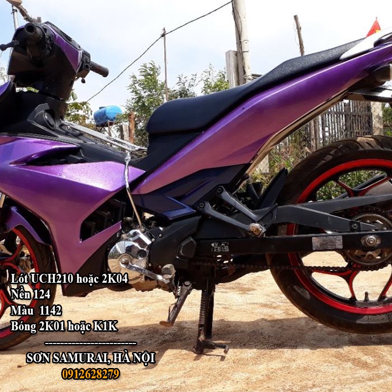 Chai sơn xịt màu Tím 1142 Sơn xit Samurai