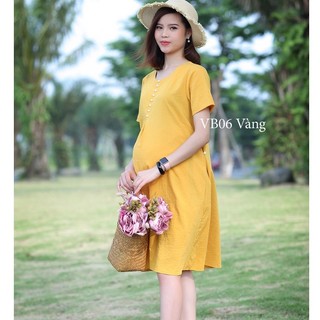 Đầm bầu váy bầu dáng suông, váy bầu thiết kế ngắn tay, váy bầu hè, đầm bầu hè, đầm bầu váy bầu mặc nhà