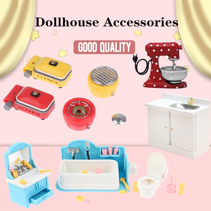 Máy Trộn Màu Đỏ Thu Nhỏ / BBQ / Chậu Rửa Đồ Nội Thất Đồ Chơi DIY Trang Trí Nội Thất Nhà Búp