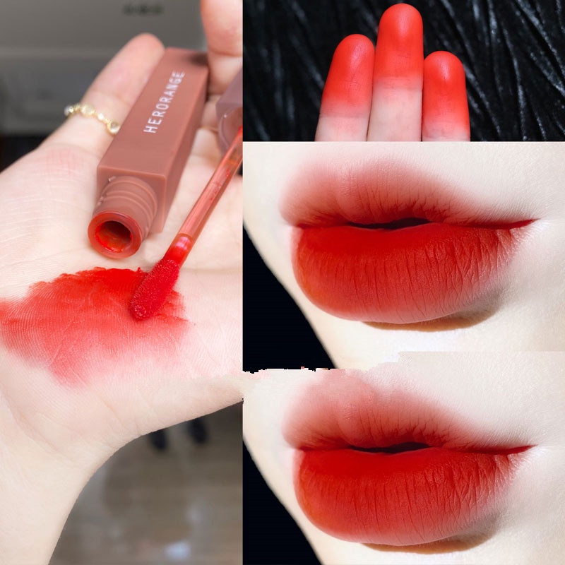 Son Môi HERORANGE Màu Nhung Lì Lâu Trôi Chống Thấm Nước Không Dính Thành Cốc
