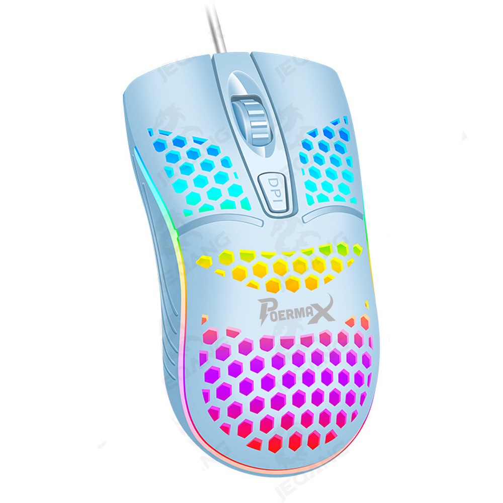 Chuột Gaming Có Dây POERMAX X6 Độ Phân Giải 3 Cấp Độ Thiết Kế Ôm Tay Led Nhiều Màu- Bảo Hành 12 Tháng