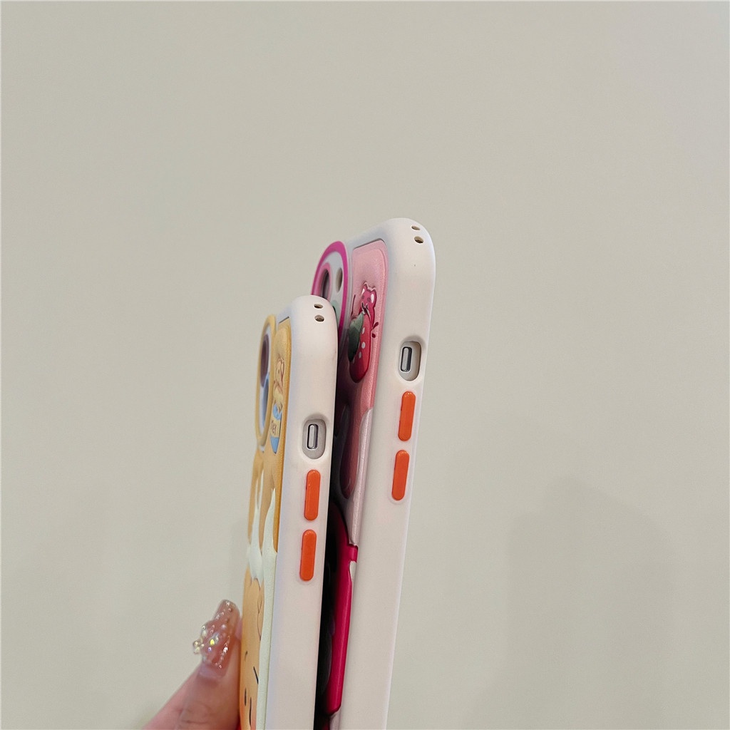 Ốp Điện Thoại Da Viền tpu Dẻo In Họa Tiết Hoạt Hình Góc Tròn Cho iphone 15 pro max 14 pro max 13 pro max 12 pro max