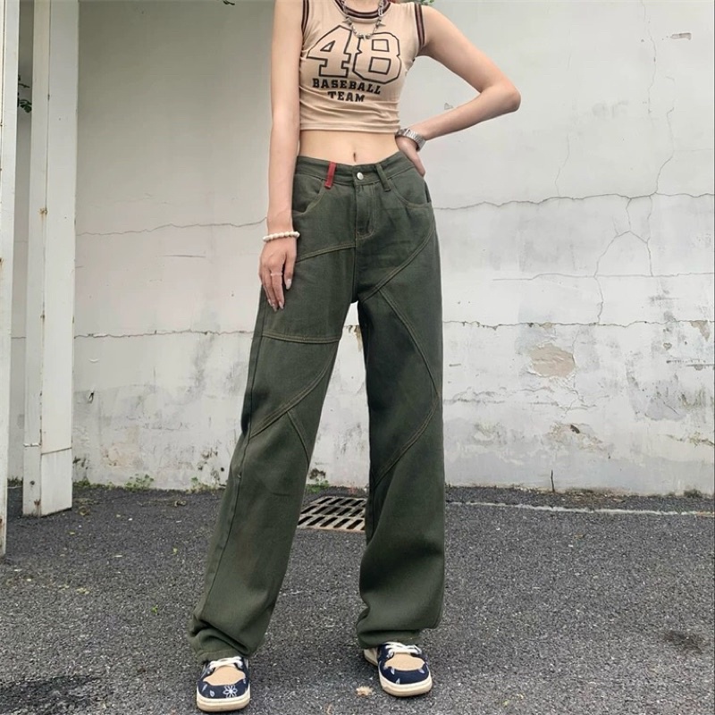 JADEN JEANS_Quần Jeans lưng cao chắp nối