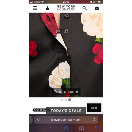 Áo sơ mi Hoa  NEW YORK COMPANY  size L, XL