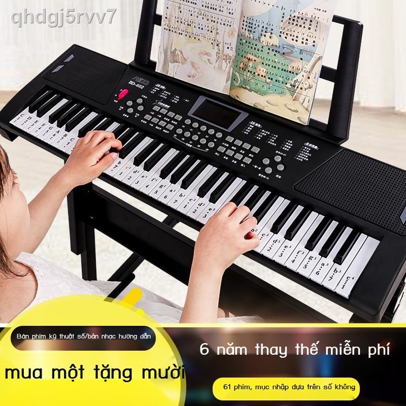 □ ❡ Đàn Piano Điện Tử 61 Phím Trẻ Em Mới Bắt Đầu Bé Gái Có Micro Đa Năng Đàn Piano Cho Bé Giáo Dục Sớm Đ
