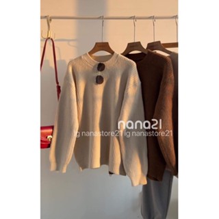 Áo len trơn cổ tròn form rộng Nana21 Nanastore21