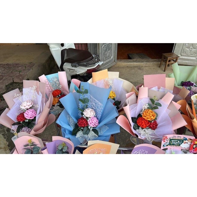 🌱Cành lá táo 1 nhánh điểm hoa sáp,hoa lụa - HN🌱