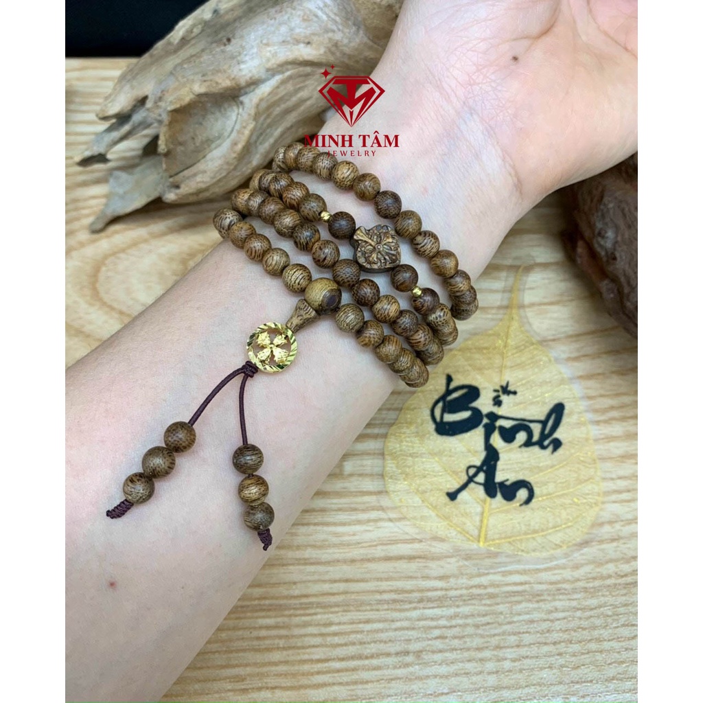 Charm bánh xe pháp luân Au 10k, Bánh xe pháp luân 10k mix vòng tay Minh Tâm Jewelry