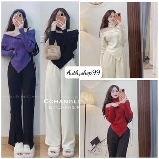 Áo len kèm choker chéo đuôi tôm 4 màu siêu xinh