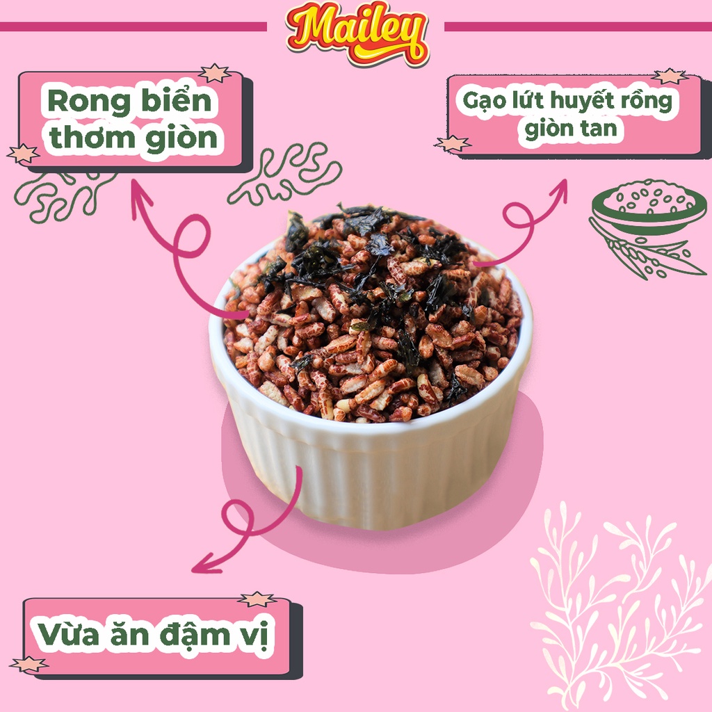 Gạo lứt rong biển ăn liền Mailey Combo 3 hũ lớn 300G