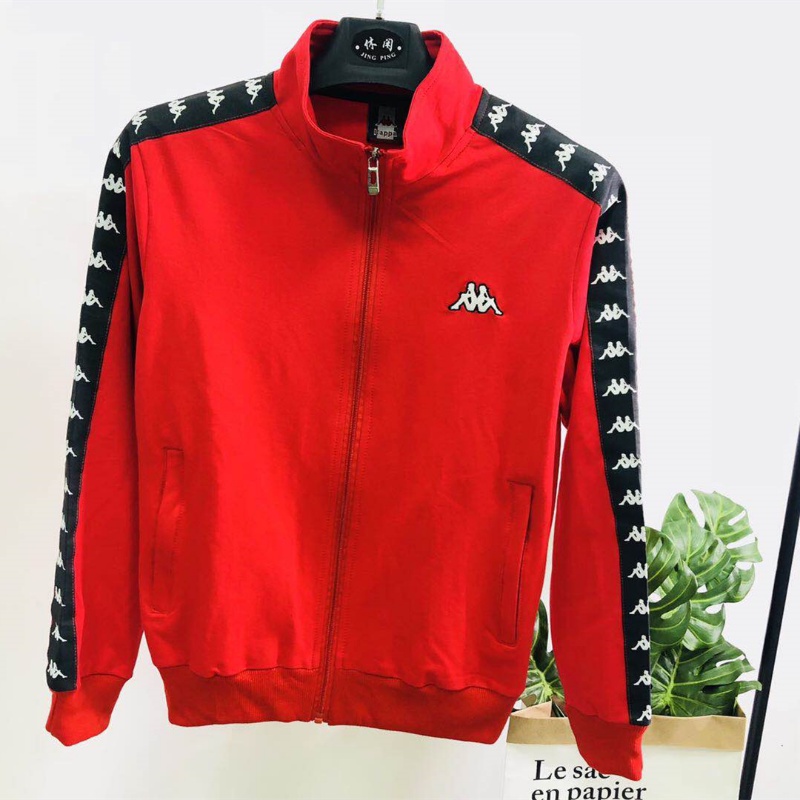 Áo Khoác Thể Thao Kappa 100% Thêu Logo Phối Khóa Kéo Phong Cách Vintage Cho Nam