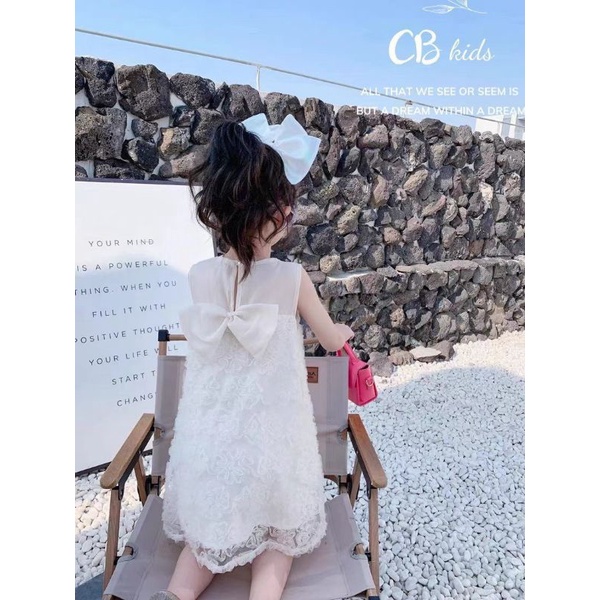 Váy công chúa bé gái, váy tiểu thư ren 2 lớp kèm bơm xinh xắn cho bé