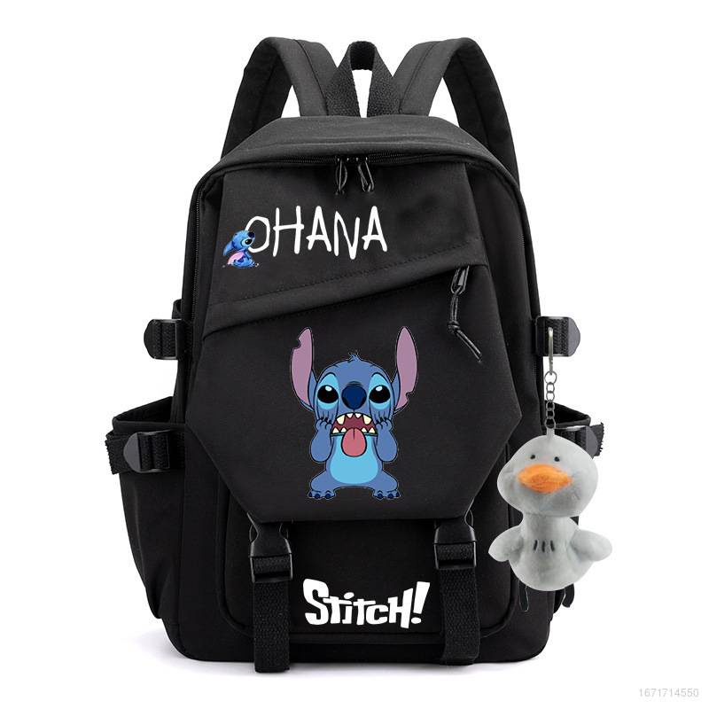 Ba Lô Học Sinh Cỡ Lớn Chống Thấm Nước Thoáng Khí In Họa Tiết Stitch Thời Trang Cho Nữ YB3