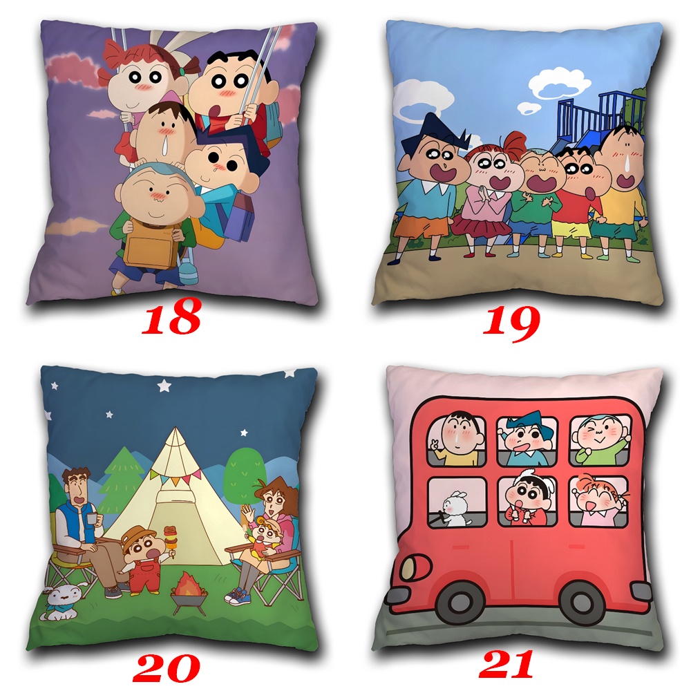 Vỏ Gối Polyester Một Mặt In Hình Cậu Bé Bút Chì Shin-chan Dễ Thương Trang Trí Nhà Cửa / Xe Hơi