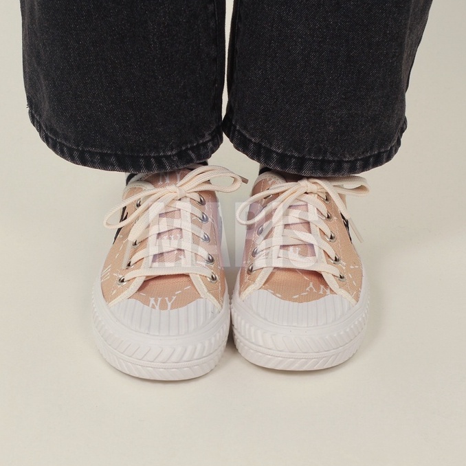 Giày sục nữ thể thao M.L.B Ny ⚡ CAO CẤP ⚡ Giày sục đạp gót vải canvas thêu 2 màu đen-tan Ulzzang mẫu hotrend - full box