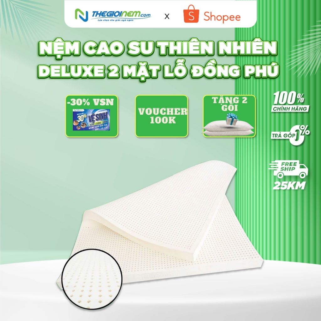 Nệm cao su Deluxe 2 mặt lỗ Đồng Phú