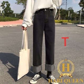Quần bò đen gấp gấu cá tính dtr0320