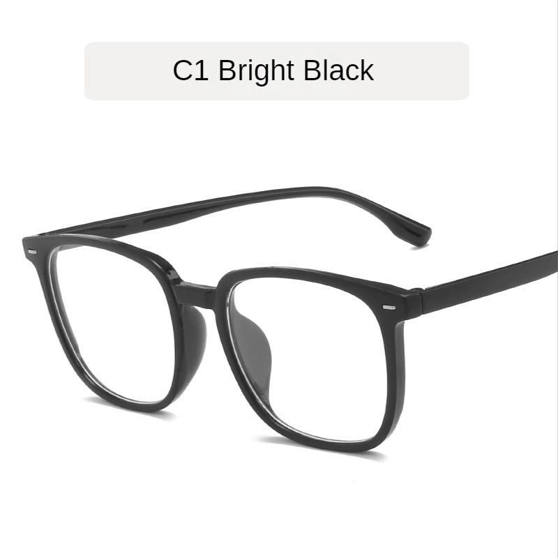 Kính Mát Gọng Vuông Màu Đen Chống Ánh Sáng Xanh Thời Trang Cho Nam COD