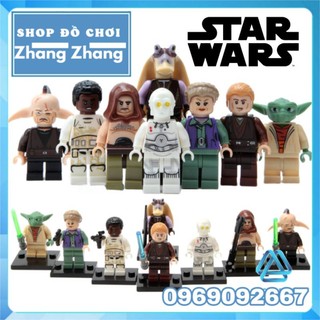Đồ chơi Xếp hình Star Wars Finn - Padawan - K-3PO - Yoda - Gungan - Malakili - Jedi - Leia Minifigures Pogo PG8049