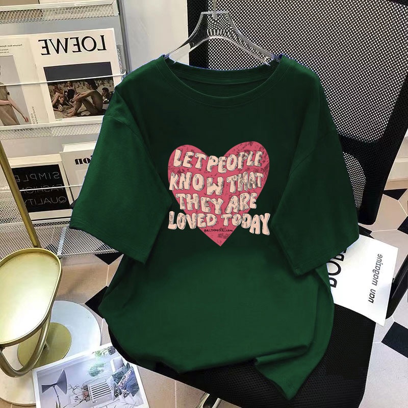 Áo thun FASHMILY 100% cotton tay ngắn dáng rộng phong cách thời trang Hàn Quốc mới 2023