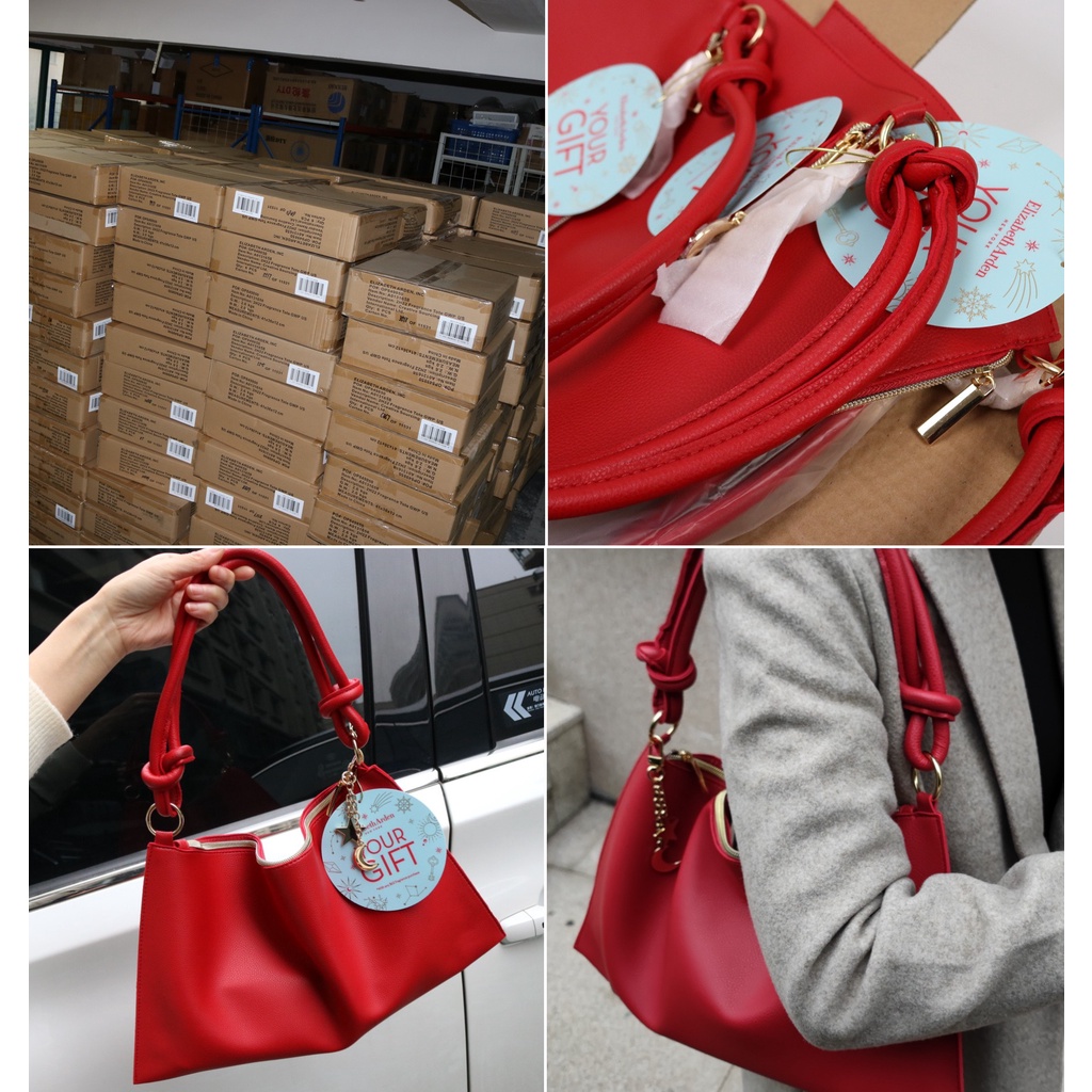 Túi xách màu đỏ tuồn Elizabeth Aden