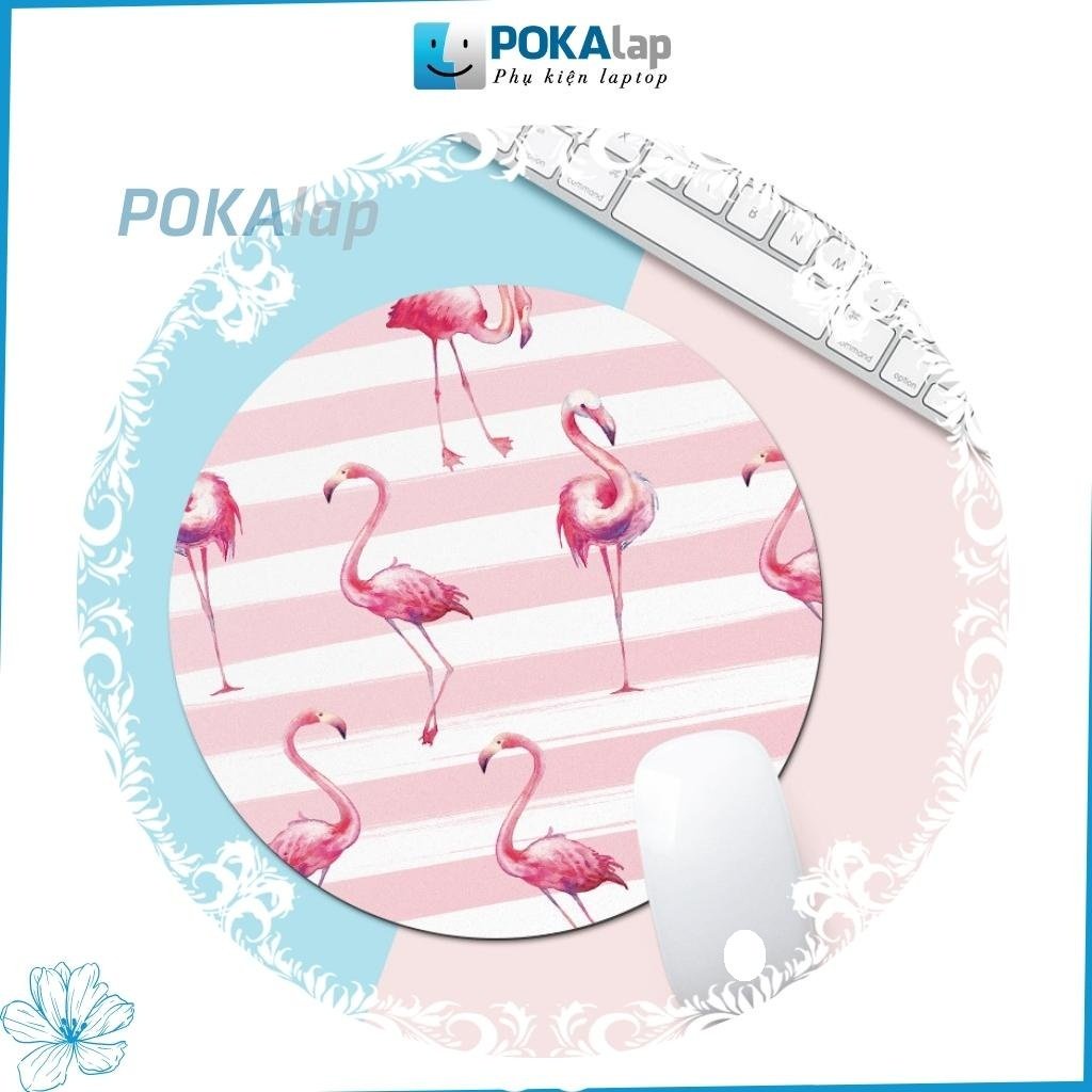 Tấm lót chuột cao su hình tròn POKA21 chống trượt in họa tiết hoạt hình động vật anime dễ thương - POKALAP