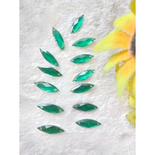 15 hạt đá lá me màu xanh size 20mm