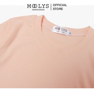 Áo crop top thun gân đơn giản, basic Moolys MC010