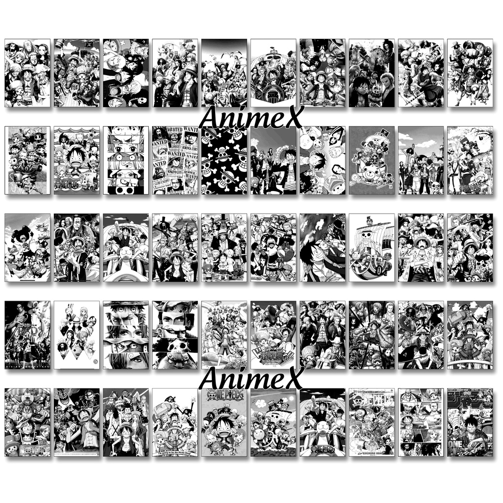 Set 50 Tấm Hình Monkey D. Luffy Bóc Dán Anime One Piece Onepiece Tranh Giấy Dán Tường Anime Manga Decor Phòng Học AnimeX