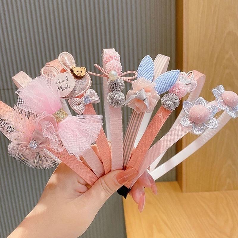 Băng Đô Họa Tiết Hoạt Hình Công Chúa Màu Hồng Không Đau Phong Cách Hàn Quốc Cho Bé Gái