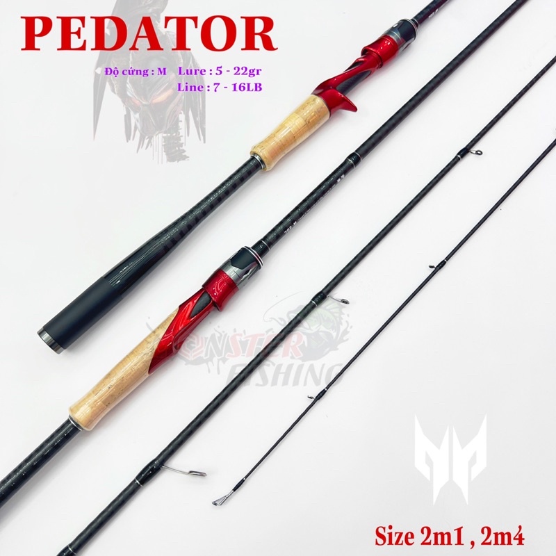 Cần lure Monster PEDATOR độ cứng M hỗ trợ bảo hành điện tử hỗ trợ thay ngọn 40% chi phí thay ngọn trong 2 năm