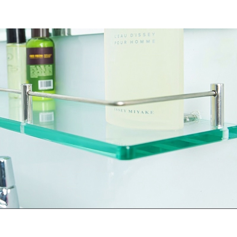 Gương 60x45cm + kệ kính cường lực dày 8 ly, combo gương kệ gương , gương treo tường, gương ovan, gương tròn, kệ gương