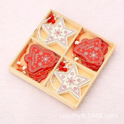 Set 12 món treo noel gỗ, combo 12 món trang trí cây thông noel, nhà cửa nhân dịp giáng sinh
