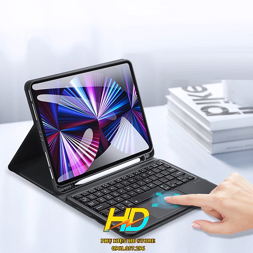 Bao Da Kèm bàn phím Dành cho iPad Air 4 2020 10.9 inch Hiệu Dux ducis bàn phím kết nối bluetooth có di chuột TrackPad