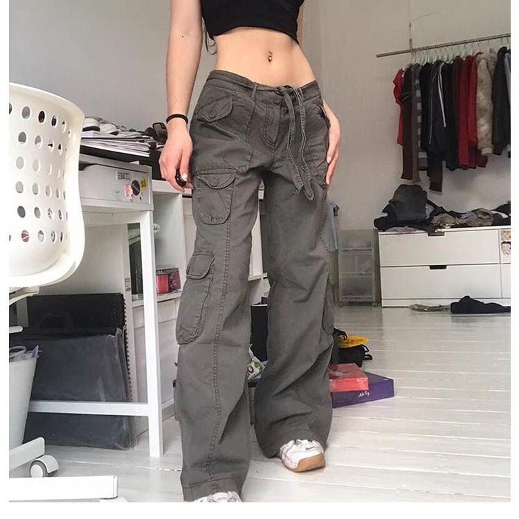 Quần Dài Ống Rộng Mỏng Ba Chiều Có Túi Thời Trang Cá Tính Cho Nữ