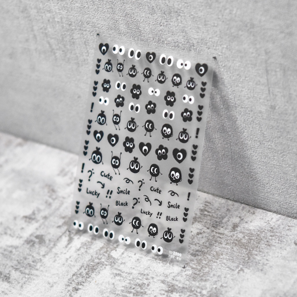 Miếng Dán Trang Trí Móng Tay Màu Đen Xinh Xắn to2599