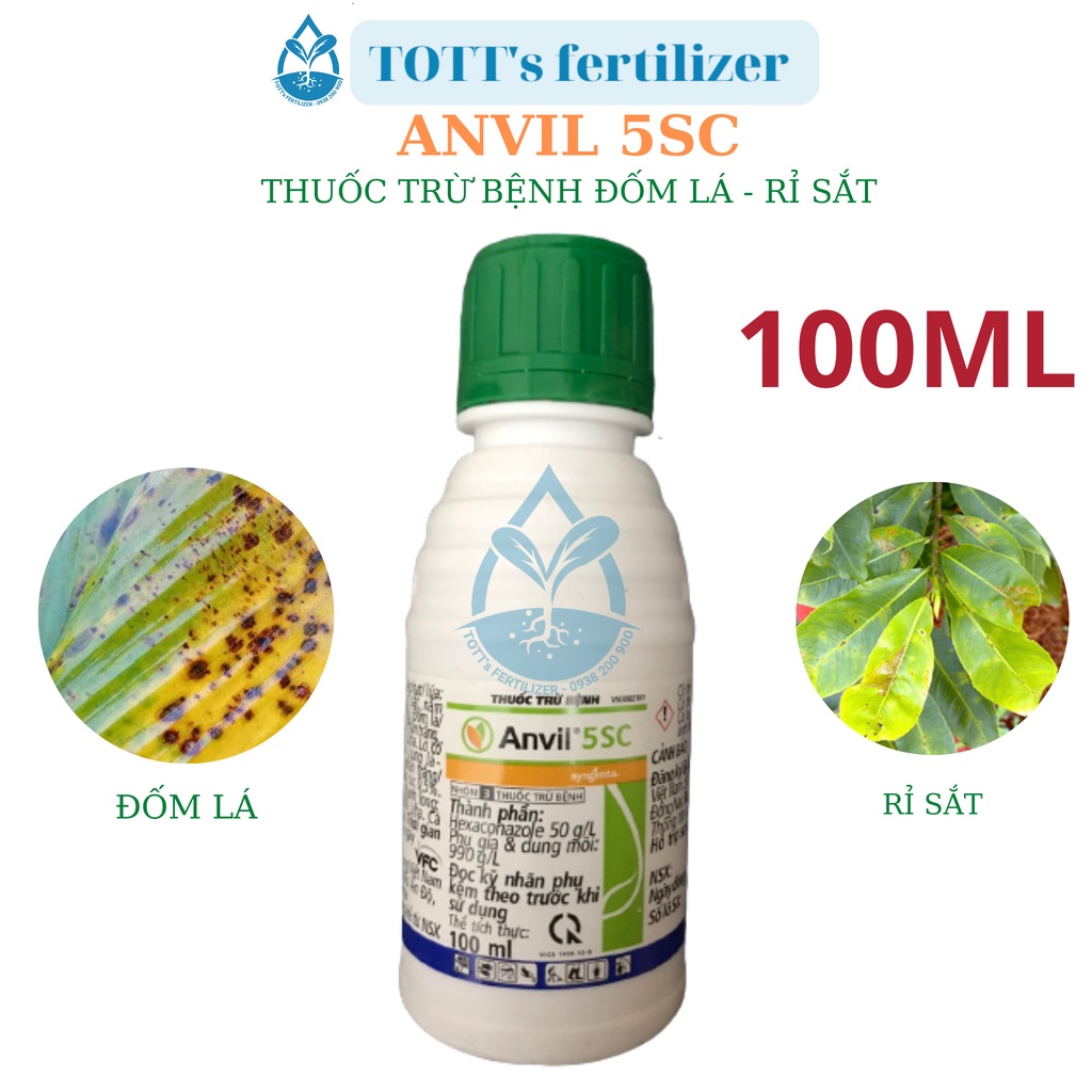Thuốc Trị Nấm Cho Hoa Hồng, Cây Kiểng, Phong Lan Anvil chai 100ml TOTT's fertilizer