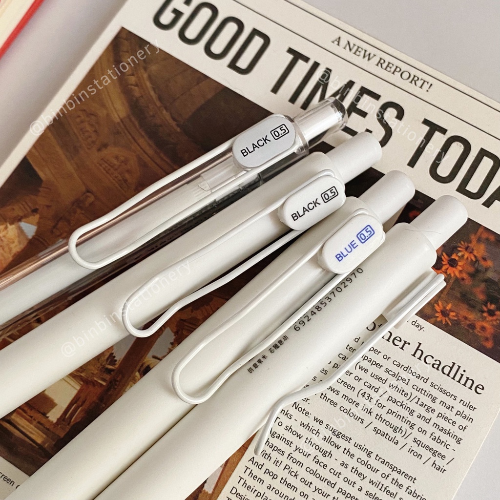 Bút gel mực đen Domi phong cách basic, ngòi 0.5 mm BDM911