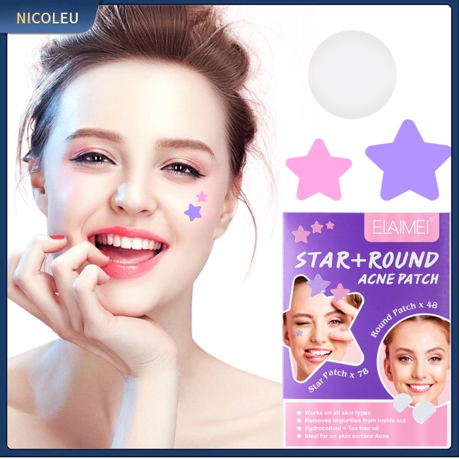 Nhân Vật Nicoleu Trong Nicoleu | Miếng Dán Hỗ trợ giảm mụn Hydrocolloid Hình Ngôi Sao / Trái Tim / Chấm Tròn