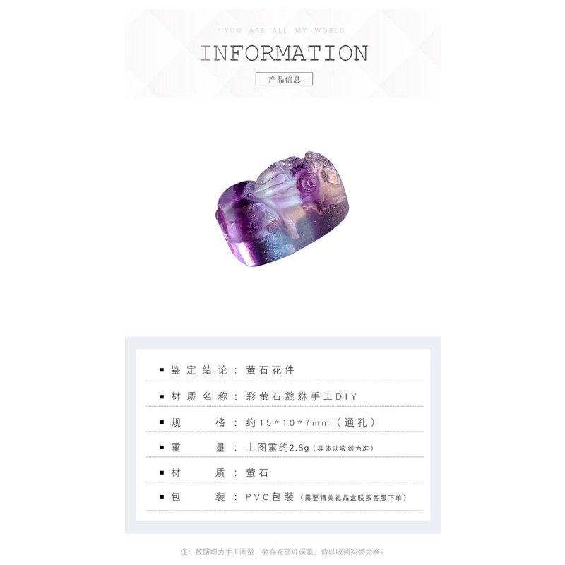 Hạt Đá Fluorite Pixiu Nhiều Màu Tự Nhiên Dùng Làm Trang Sức Thủ Công DIY