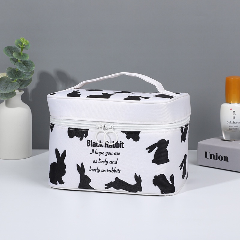 Túi Đựng Mỹ Phẩm Chống Thấm Nước Màu Trắng Đen Thời Trang