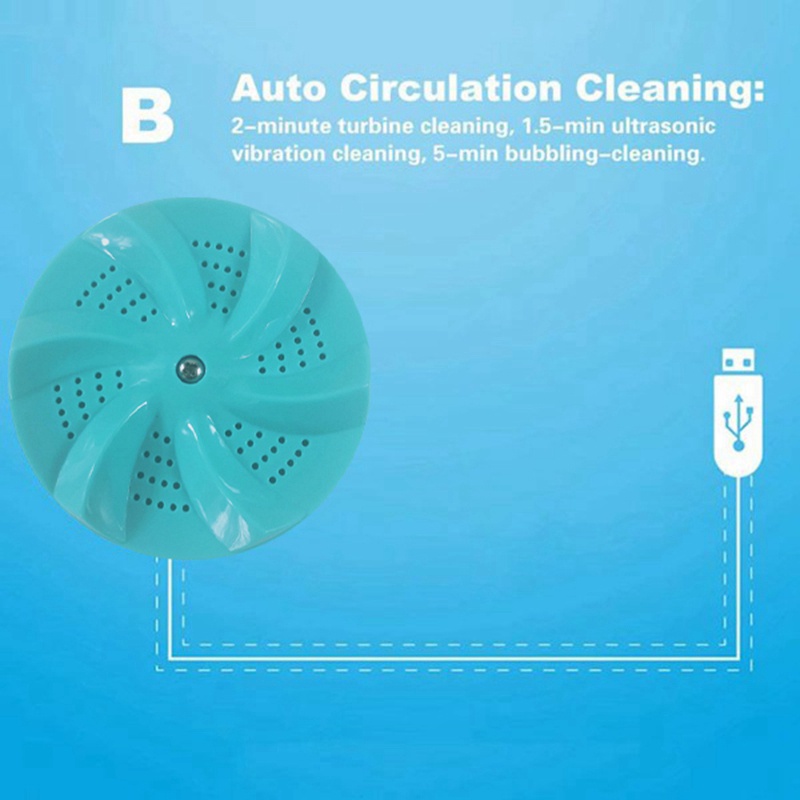 Máy Giặt Mini Công Nghệ Siêu Âm Vortex Tiện Dụng Mang Theo Du Lịch / Làm Sạch Bụi Bẩn