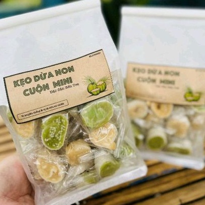 Kẹo dừa non cuộn mix 2 vị 500g