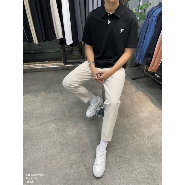 Áo Polo 1301 Basic Form Body Trơn SIMPLICITY Họa Tiết Thêu Chữ P