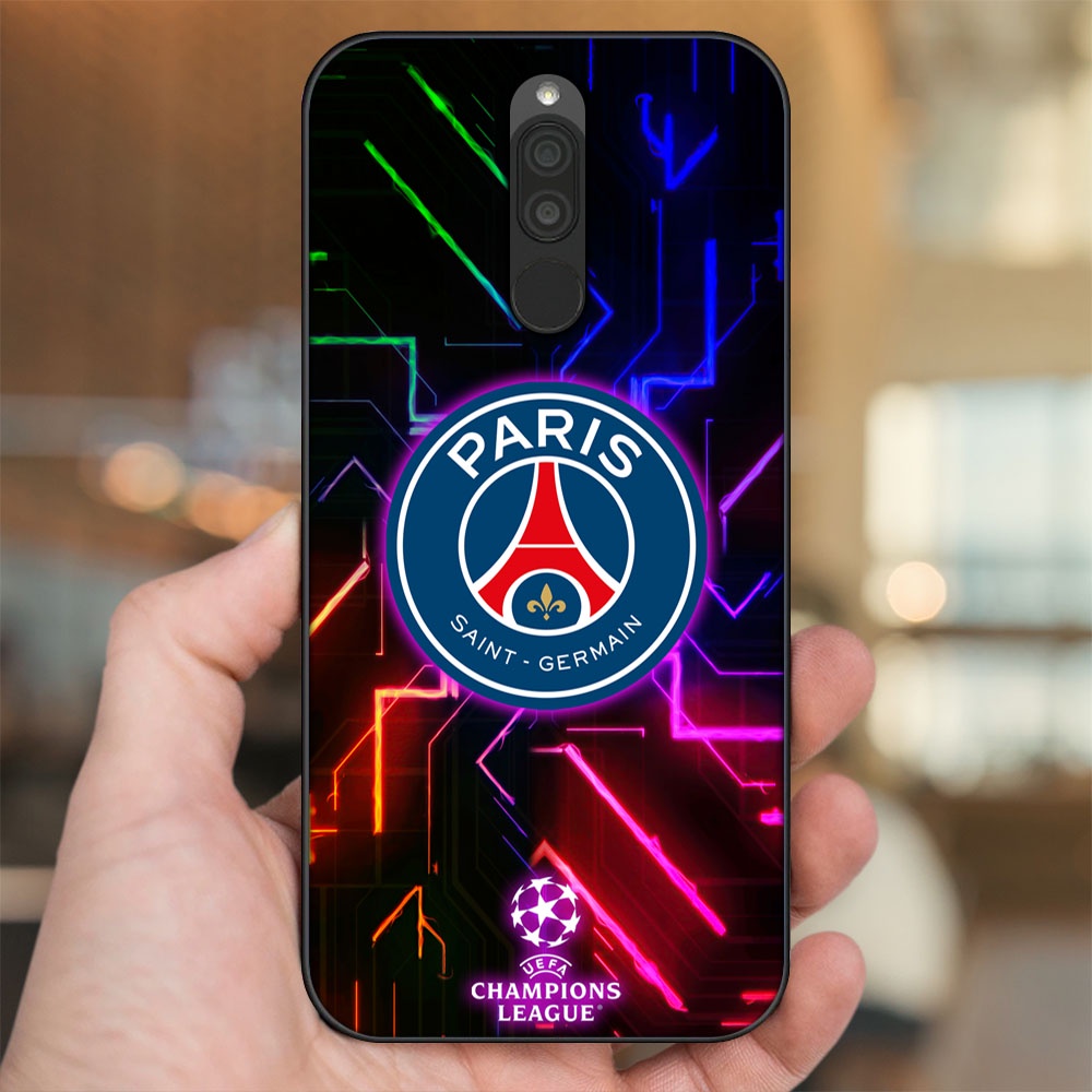 Ốp lưng Xiaomi Redmi 8 viền đen in hình CLB Bóng Đá PSG Paris Saint Germain