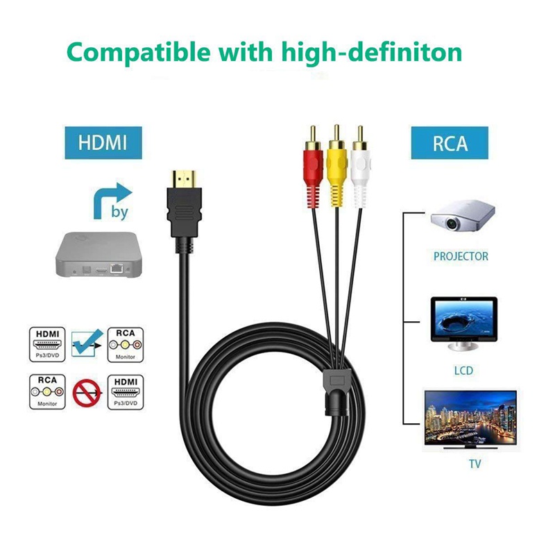 Dây Cáp 1pc 1080p hdmi compatible to rca Cho tv hdtv hdtv 1pc 1080p