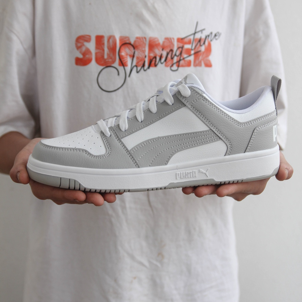 Giày Thể Thao Puma Chính Hãng 🔴SIMPLE SNEAKER🔴 Puma Rebound LO SL Màu Trắng Xanh