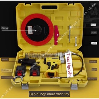 bơm mỡ điện hộp vàng, 2 pin, 1pin